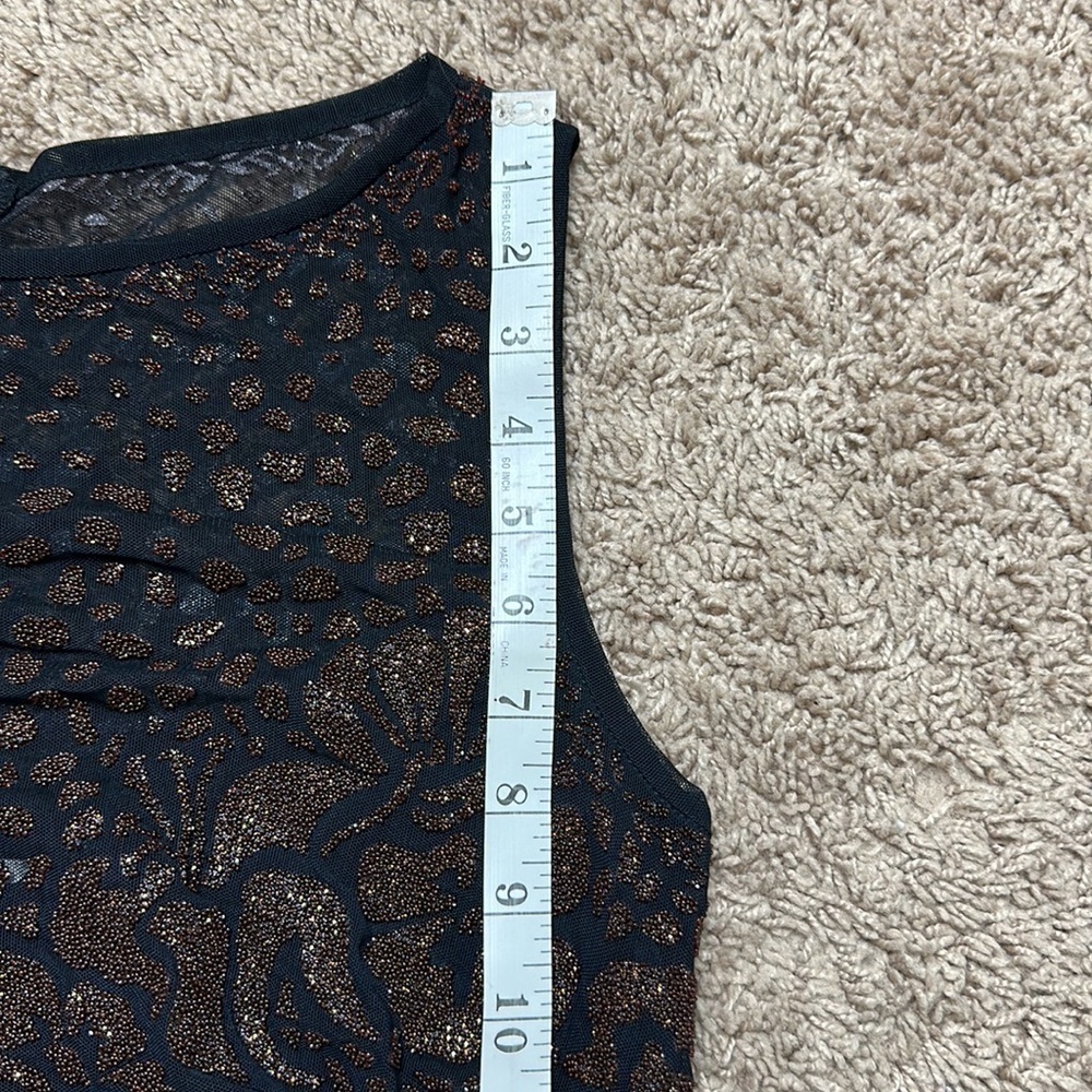 Vintage Tadashi Black Boat Neck with Beaded Lining back zip sleeveless top - Picture 13 of 13